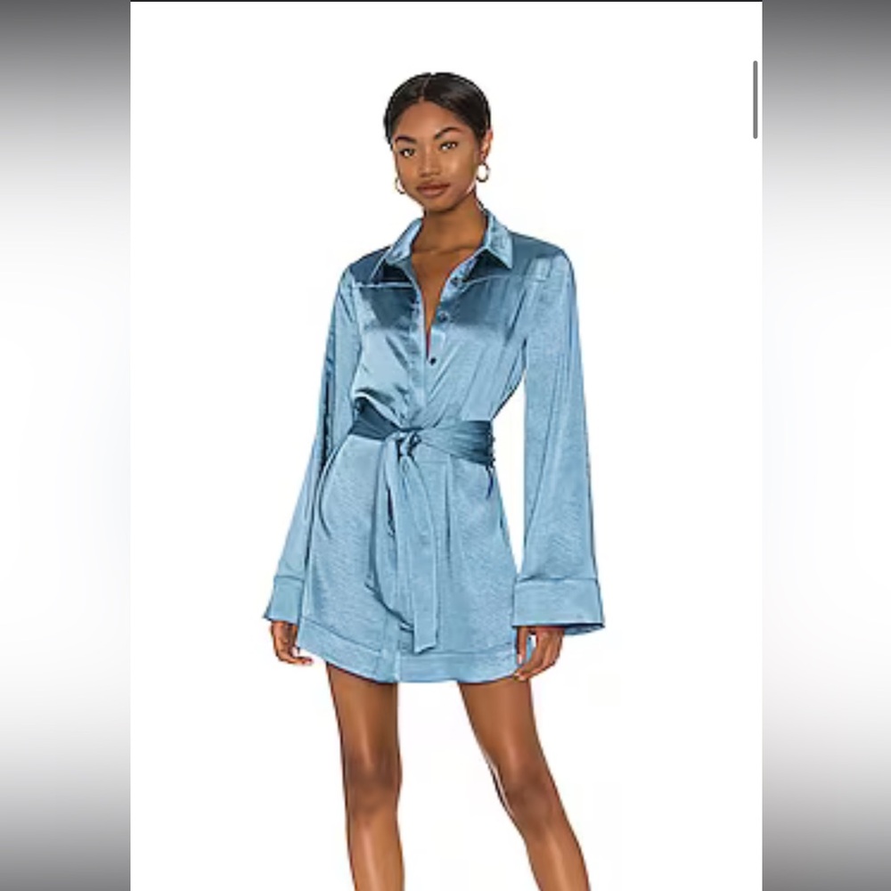 Camila Coelho Priscilla Mini Dress in Blue
Size small